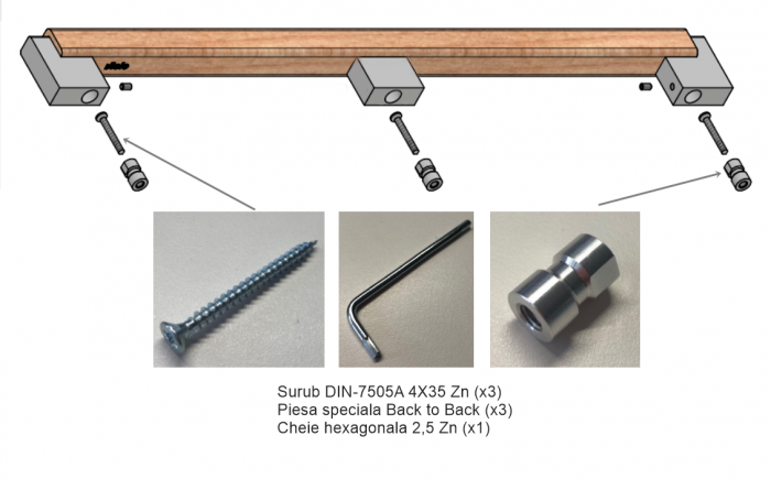 Maner spatial single Duo Big, finisaj gri lava / stejar, L:1016 mm [7]
