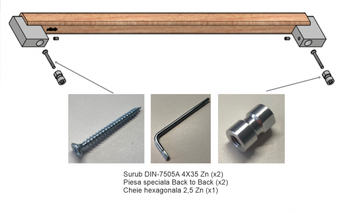 Maner spatial single Duo Big, finisaj gri lava / stejar, L:536 mm [6]