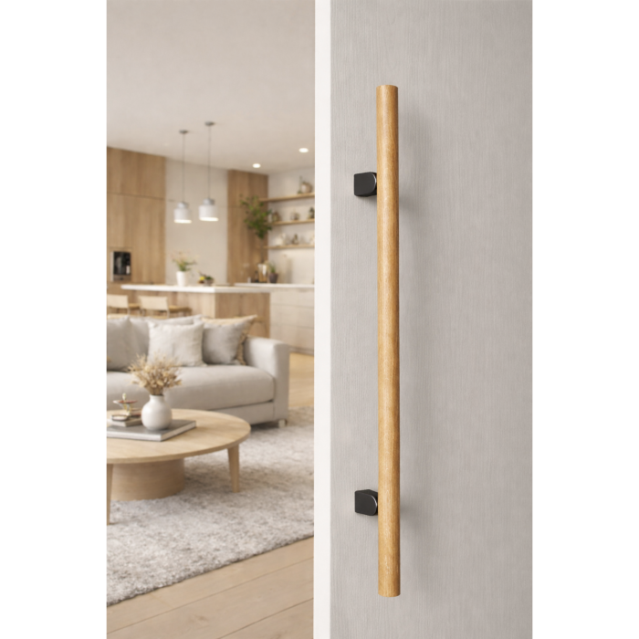 Maner spatial single Kumo Wood Big One, finisaj stejar / negru titan, L:1596 mm [4]