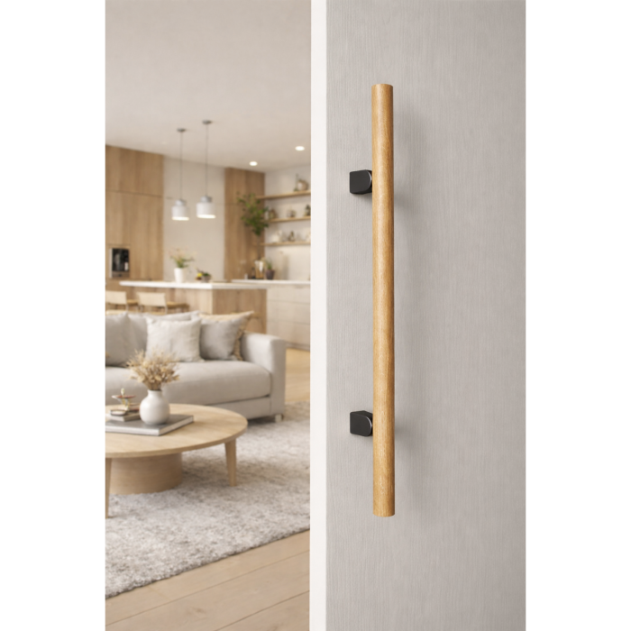 Maner spatial single Kumo Wood Big One, finisaj stejar / negru titan, L:878 mm [4]