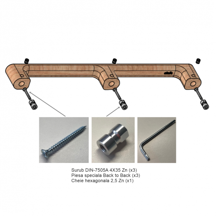 Maner spatial single Luv Wood Big, finisaj natur, L:1026,5 mm [8]