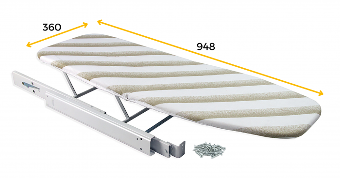 Masa de calcat 8037512, extractibila, pliabila, incorporabila in dulap de 500 mm, finisaj alb [4]