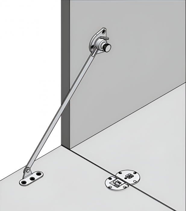 Mecanism limitator cu autofranare pentru usa bar, L: 258 mm [4]