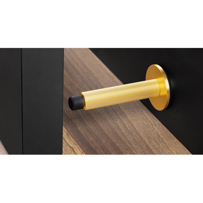 Opritor ușă Arpa Wall Viefe, montaj pe perete, alamă întunecată periată, L: 103 mm [2]