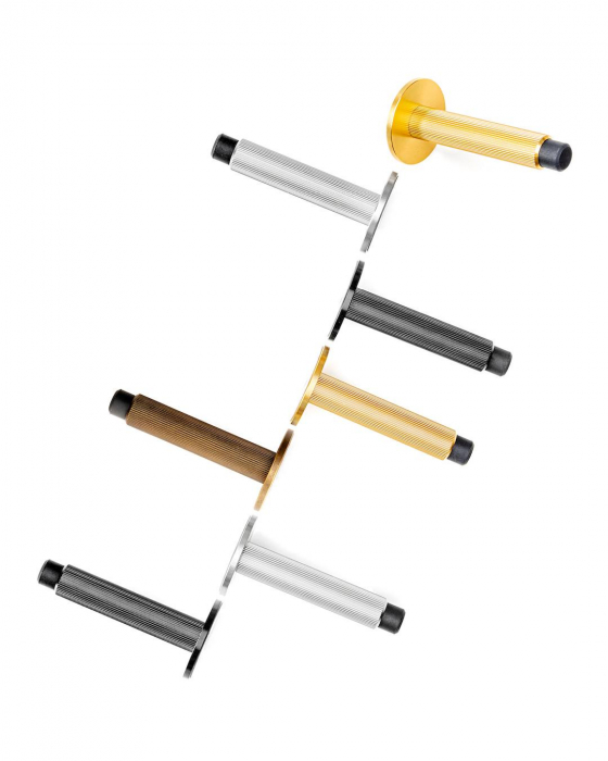 Opritor pentru usa Arpa Wall, finisaj alama rustica, 103x50 mm [3]