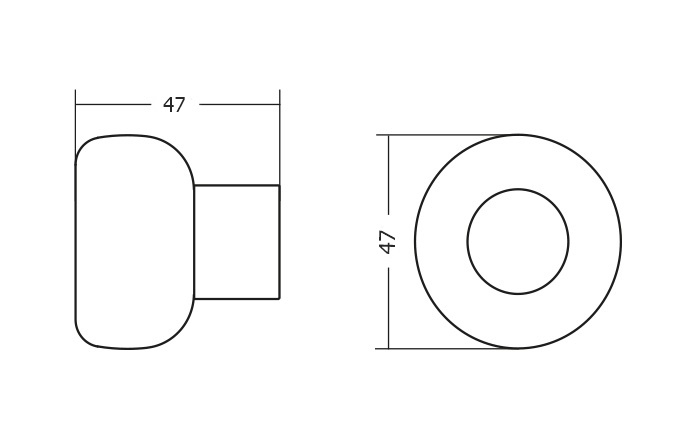 Opritor pentru usa Buggy, finisaj alama cava periata, 47x47 mm [2]