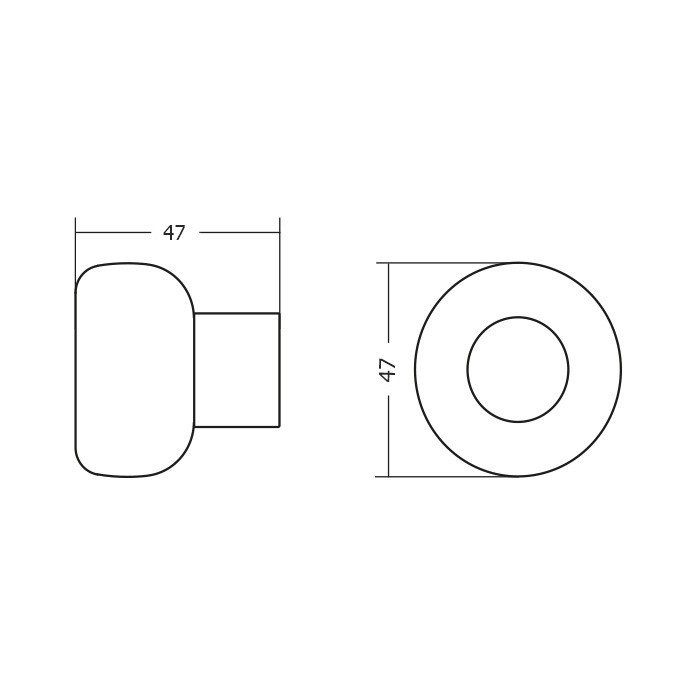 Opritor pentru usa Buggy, finisaj alama cava periata, 47x47 mm [2]