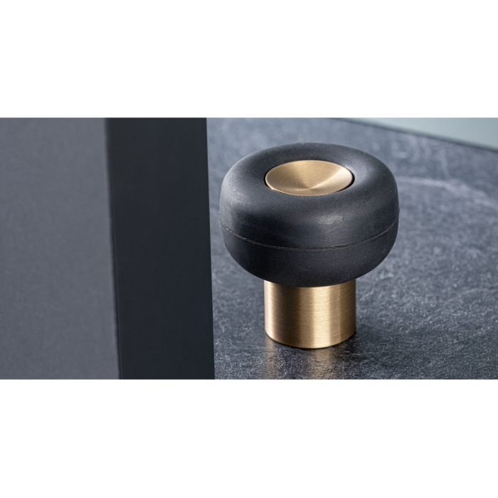 Opritor pentru usa Buggy, finisaj alama cava periata, 47x47 mm [3]