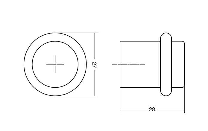Opritor pentru usa Graf, finisaj alama intunecata periata, 27x28 mm [2]