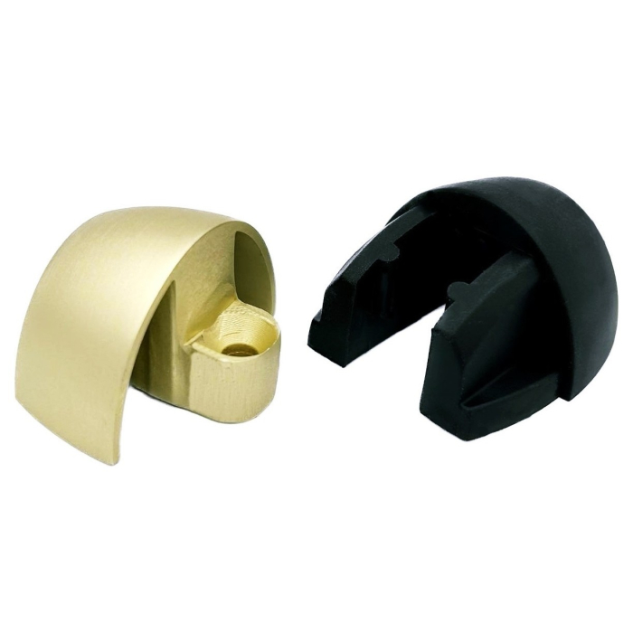 Opritor pentru usa Oval, finisaj alama satin/negru mat CB, 41x40x25 mm [3]