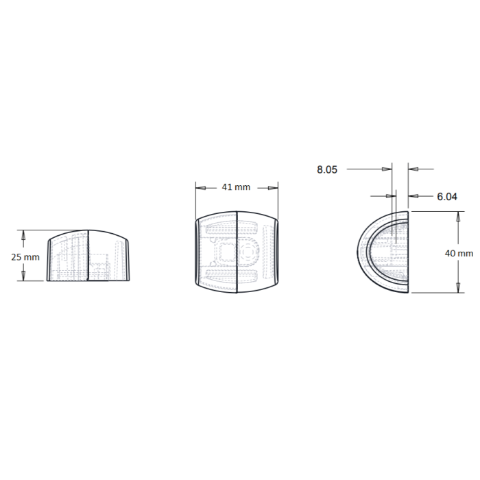 Opritor pentru usa Oval, finisaj nichel satin/negru mat CB, 41x40x25 mm [5]