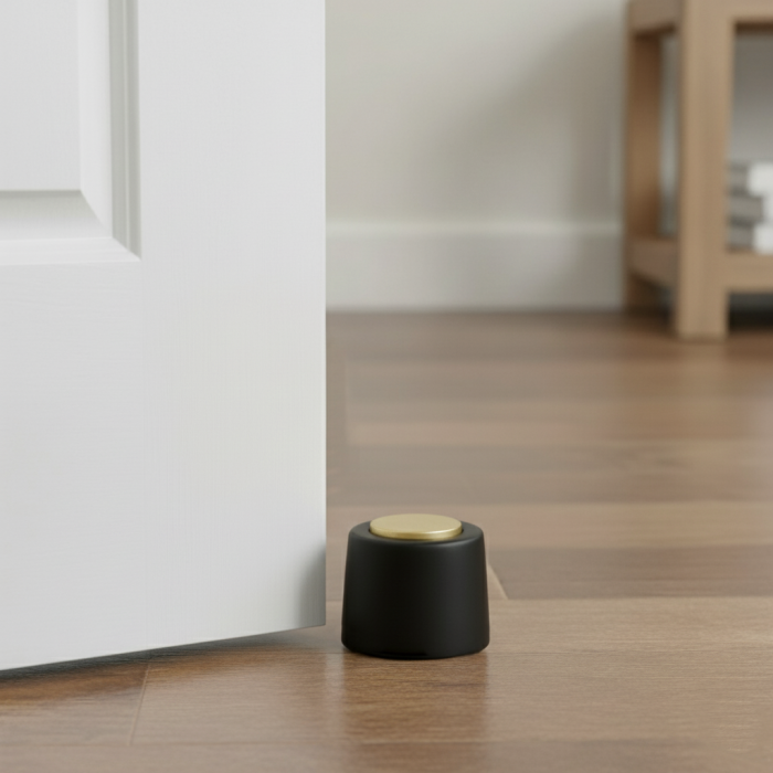 Opritor pentru usa Round, finisaj alama mata/negru mat CB, Ø: 40 mm [3]