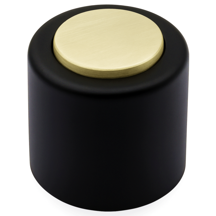 Opritor pentru usa Round, finisaj alama satin/negru mat CB, Ø: 40 mm [1]