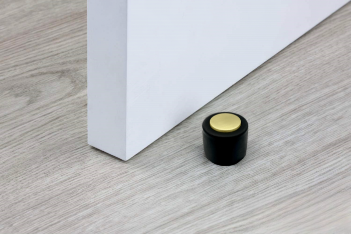 Opritor pentru usa Round, finisaj alama satin/negru mat CB, Ø: 40 mm [4]