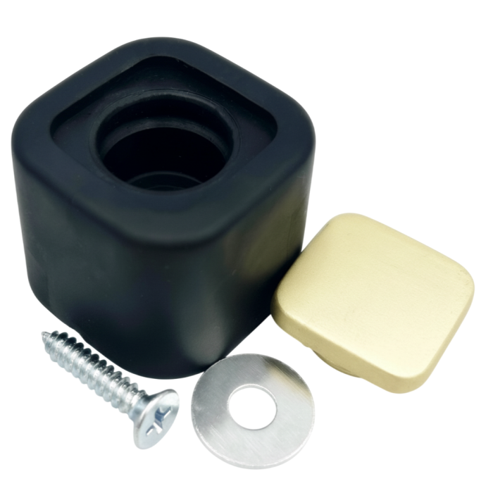 Opritor pentru usa Square, finisaj alama satin/negru mat CB, 40X40 mm [2]