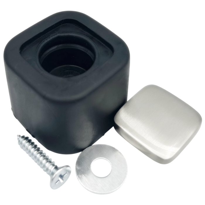 Opritor pentru usa Square, finisaj alama satin/negru mat CB, 40X40 mm [2]
