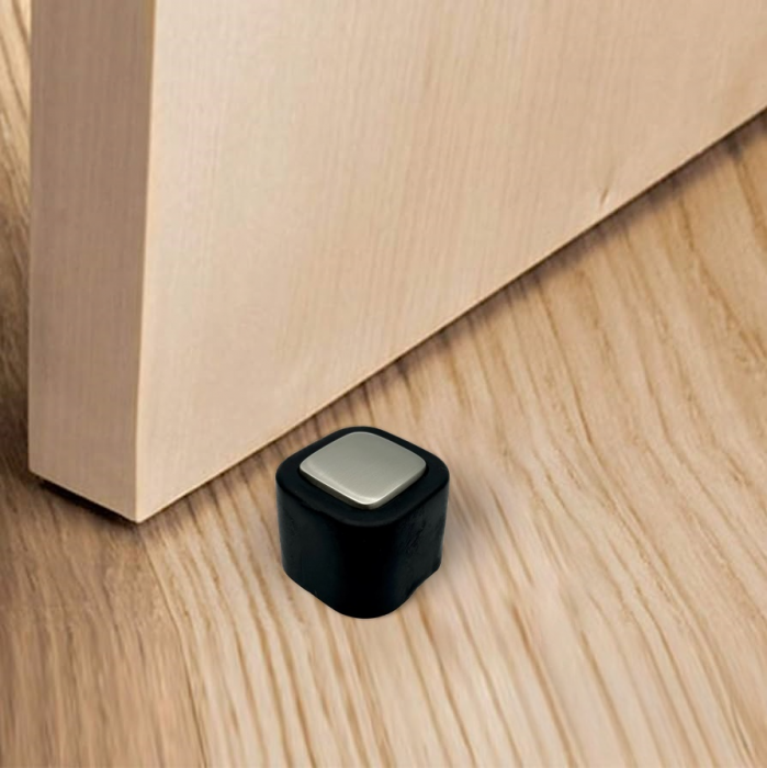 Opritor pentru usa Square, finisaj nichel satin/negru mat CB, 40X40 mm [4]