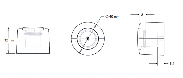 Opritor pentru usa Round, finisaj negru mat CB, Ø: 40 mm [2]