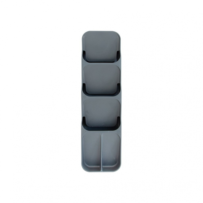 Organizator compact pentru tacamuri cu 5 compartimente, gri deschis, 39×11.2×5.2 cm [3]