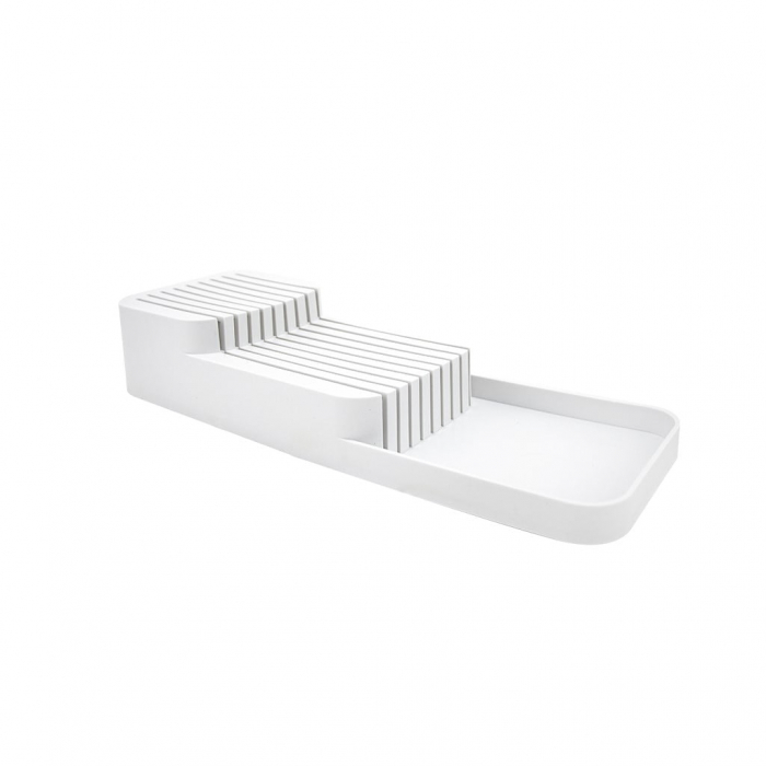 Organizator cu 2 niveluri pentru cutite, alb, 39x14x7.3 cm [6]