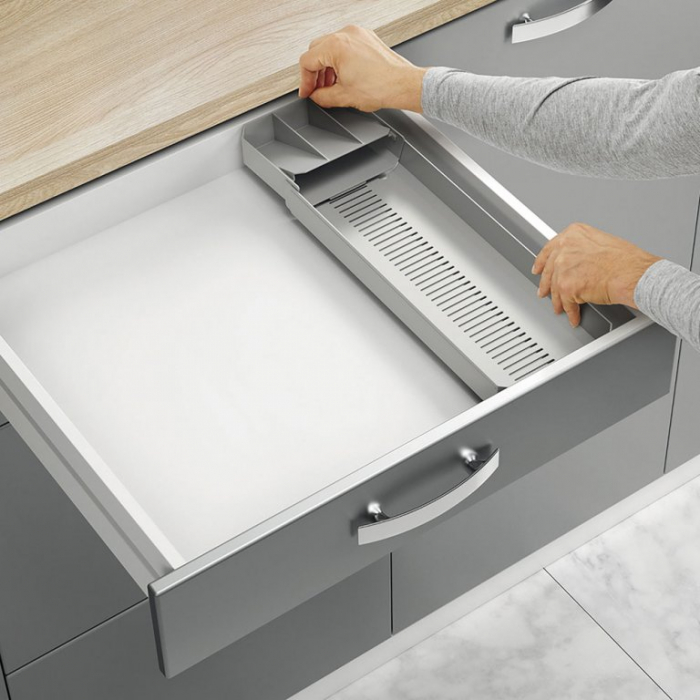 Organizator pentru tacamuri ajustabil pe adancime Uni-Fit, gri, 39/49x15x6 cm [7]