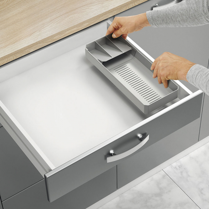 Organizator pentru tacamuri ajustabil pe adancime Uni-Fit, gri, 39/49x15x6 cm [6]