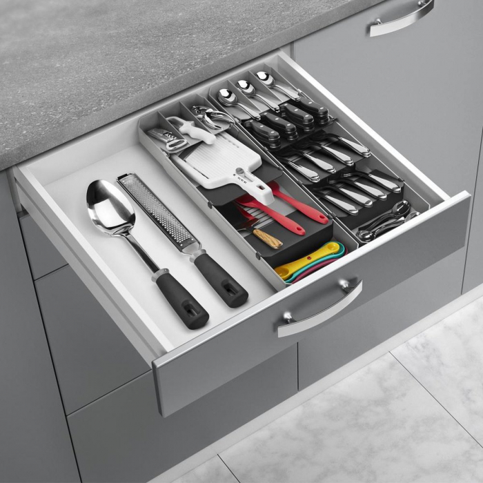 Organizator pentru tacamuri ajustabil pe adancime Uni-Fit, gri, 39/49x15x6 cm [8]