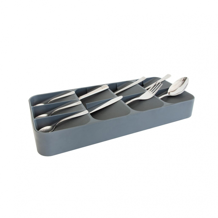 Organizator pentru tacamuri cu 9 compartimente, antracit, 38.5x16.5x5.2 cm [3]