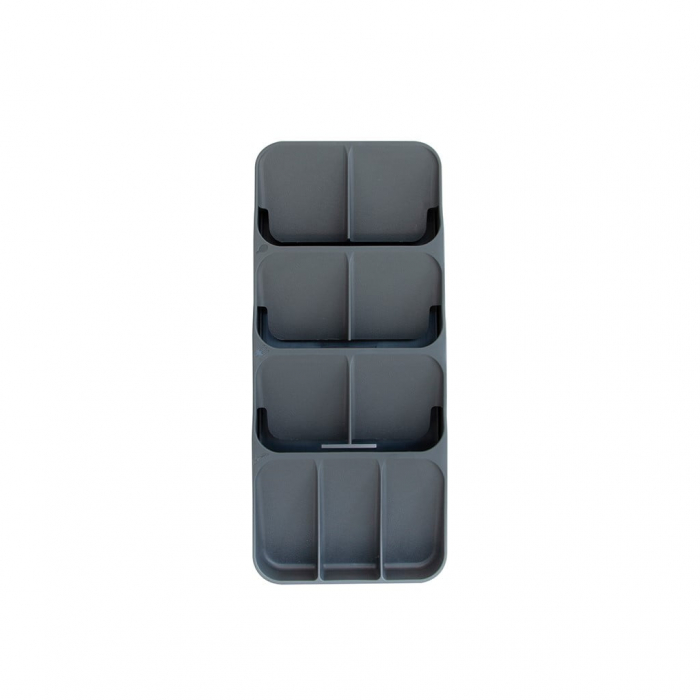 Organizator pentru tacamuri cu 9 compartimente, gri deschis, 38.5x16.5x5.2 cm [4]