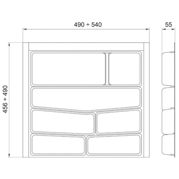 Suport organizare tacamuri Volpato latime corp 600 mm [3]