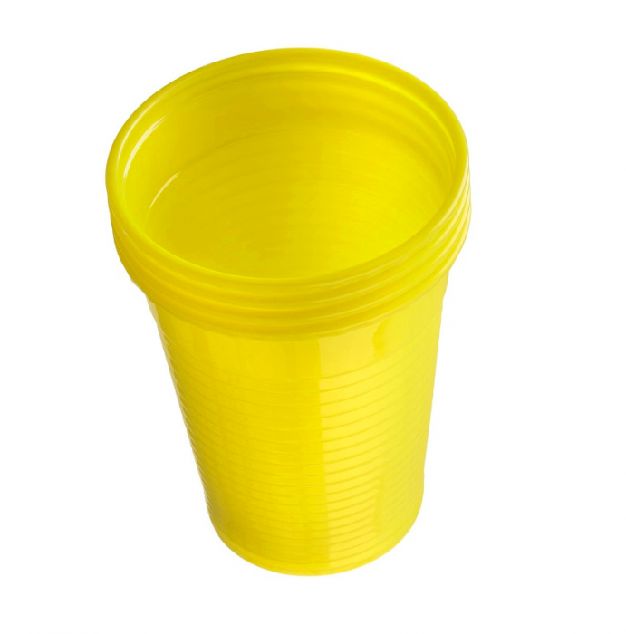 Pahare de unica folosinta, 200 ml, galben, set 100 bucati [3]