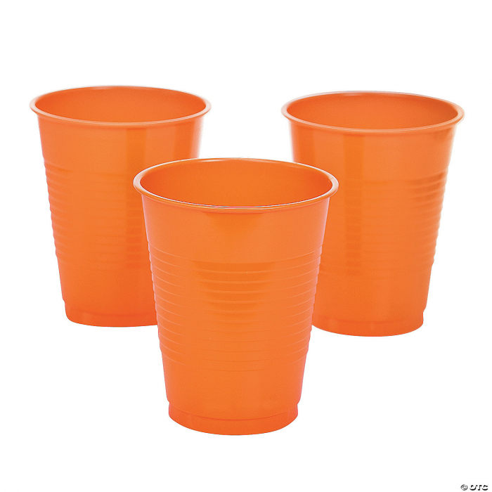 Pahare de unica folosinta, 200 ml, portocaliu, set 100 bucati [2]