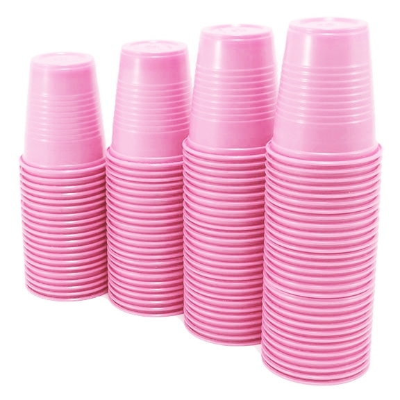 Pahare de unica folosinta, 200 ml, roz, set 100 bucati [3]