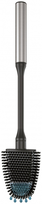 Perie toaleta flexibila Cleany cu suport inox, finisaj negru, 13x8x47 cm [5]