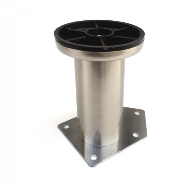 Picior metalic Cilindric pentru mobilier D:42 mm, H:100 mm, finisaj inox [2]