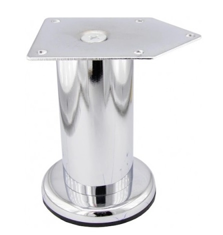 Picior metalic Cilindric pentru mobilier D:42 mm, H:80 mm, finisaj crom lucios [2]