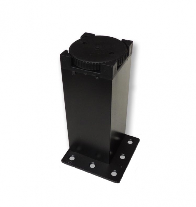 Picior metalic pentru mobilier H:100 mm, finisaj negru, profil patrat 40x40 mm fara masca, AN1 [2]