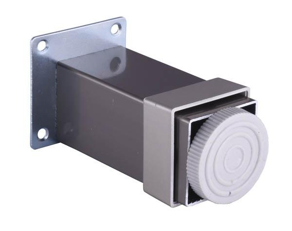 Picior metalic pentru mobilier H:100 mm, finisaj inox, profil patrat 40x40 mm cu masca [3]