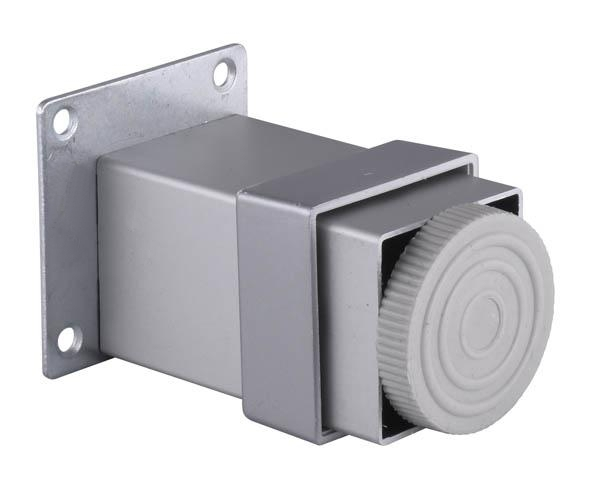 Picior metalic pentru mobilier H:150 mm, finisaj aluminiu, profil patrat 40x40 mm cu masca [2]