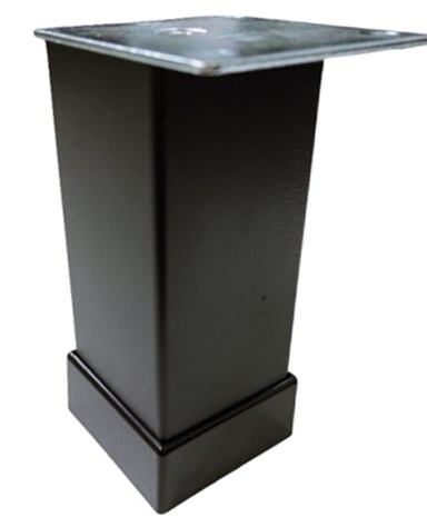 Picior metalic pentru mobilier H:150 mm, finisaj negru, profil patrat 40x40 mm cu masca [3]