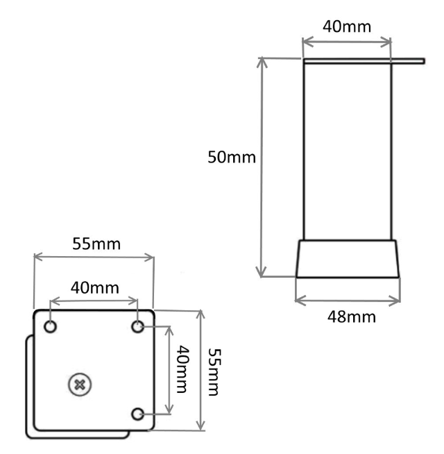 Picior metalic pentru mobilier H:50 mm, finisaj negru, profil patrat 40x40 mm cu masca [3]