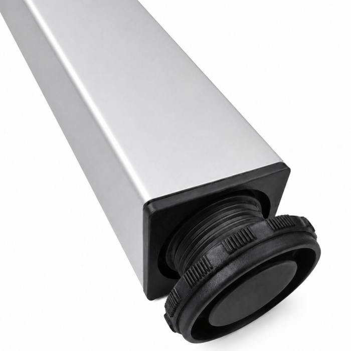 Picior pentru masă cu profil pătrat 50x50 mm, finisaj aluminiu, H:710, set 4 bucăți [2]