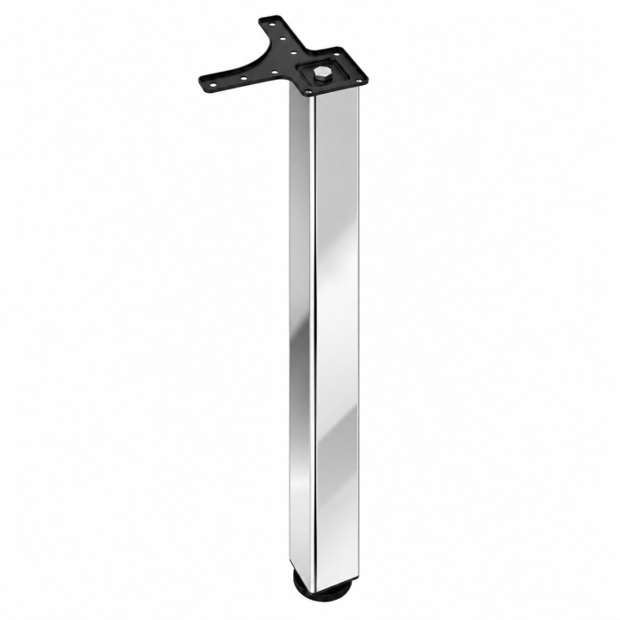 Picior pentru masă cu profil pătrat 50x50 mm, finisaj crom lucios, H:710, set 4 bucăți [5]