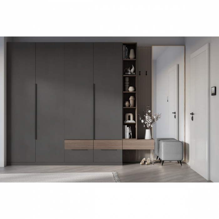 Picior pentru mobilier Anchor, finisaj negru mat GT, H:100 mm [2]