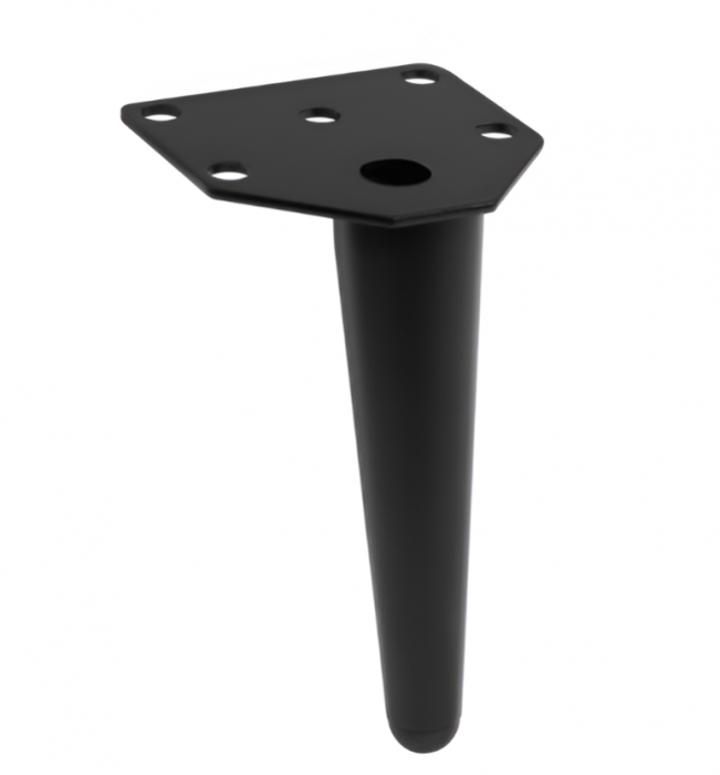 Picior pentru mobilier Anchor, finisaj negru mat GT, H:120 mm [1]