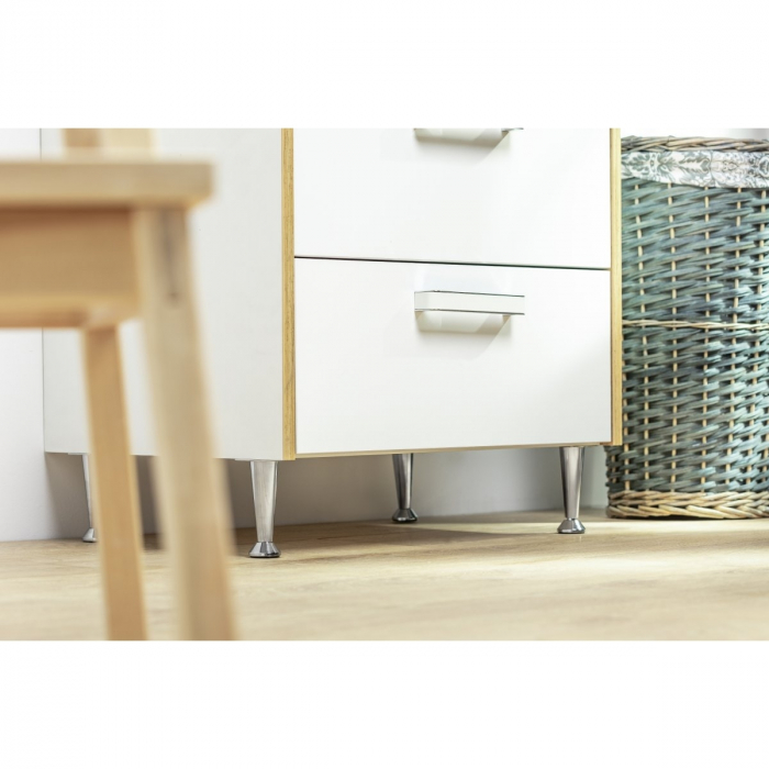 Picior pentru mobilier D-03, finisaj crom lucios GT, H:100 mm [4]