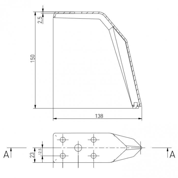 Picior pentru mobilier Form, finisaj negru mat GT, H:150 mm [5]