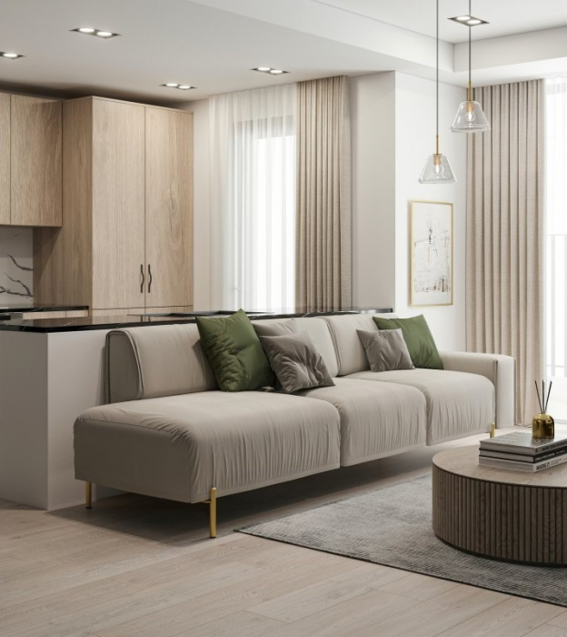 Picior pentru mobilier Ronda, finisaj auriu periat GT, H:150 mm [2]