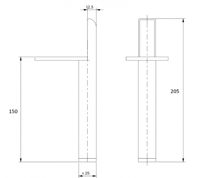 Picior pentru mobilier Ronda, finisaj auriu periat GT, H:150 mm [4]