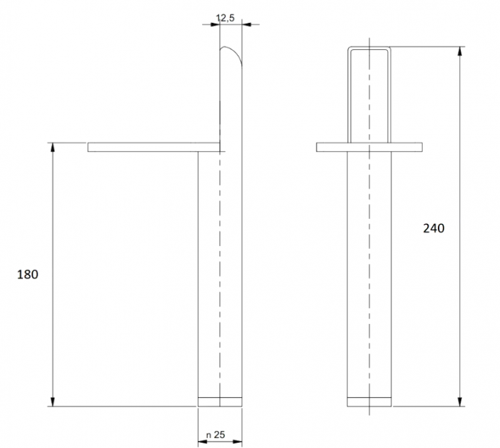 Picior pentru mobilier Ronda, finisaj negru mat GT, H:180 mm [4]